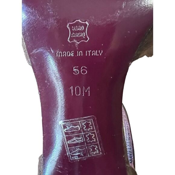 Via Spiga Brown Suede/Leopard Design Suede/Pony Womens Size 10 Round Toe - Picture 8 of 8